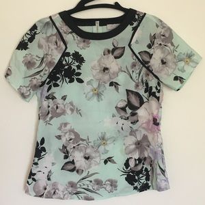 Mint Floral Top